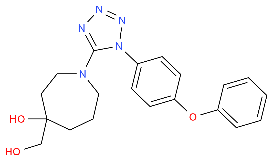 4-(hydroxymethyl)-1-[1-(4-phenoxyphenyl)-1H-tetrazol-5-yl]-4-azepanol_Molecular_structure_CAS_)