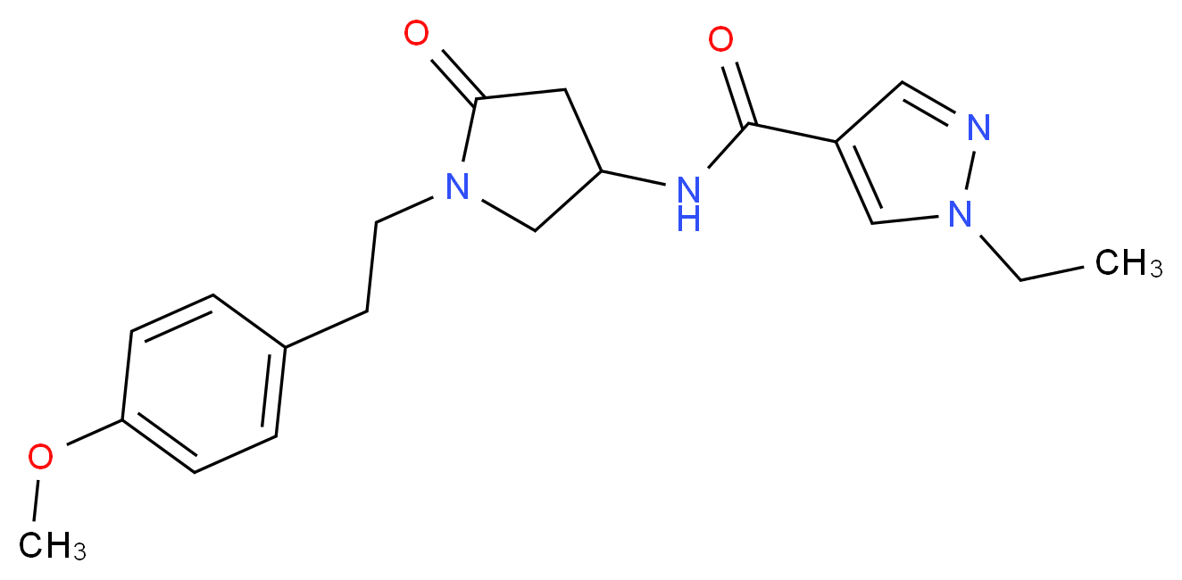 1-ethyl-N-{1-[2-(4-methoxyphenyl)ethyl]-5-oxo-3-pyrrolidinyl}-1H-pyrazole-4-carboxamide_Molecular_structure_CAS_)