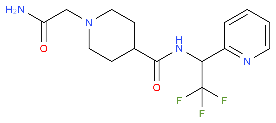 1-(2-amino-2-oxoethyl)-N-[2,2,2-trifluoro-1-(2-pyridinyl)ethyl]-4-piperidinecarboxamide_Molecular_structure_CAS_)