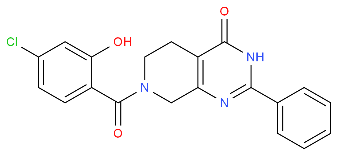 7-(4-chloro-2-hydroxybenzoyl)-2-phenyl-5,6,7,8-tetrahydropyrido[3,4-d]pyrimidin-4(3H)-one_Molecular_structure_CAS_)