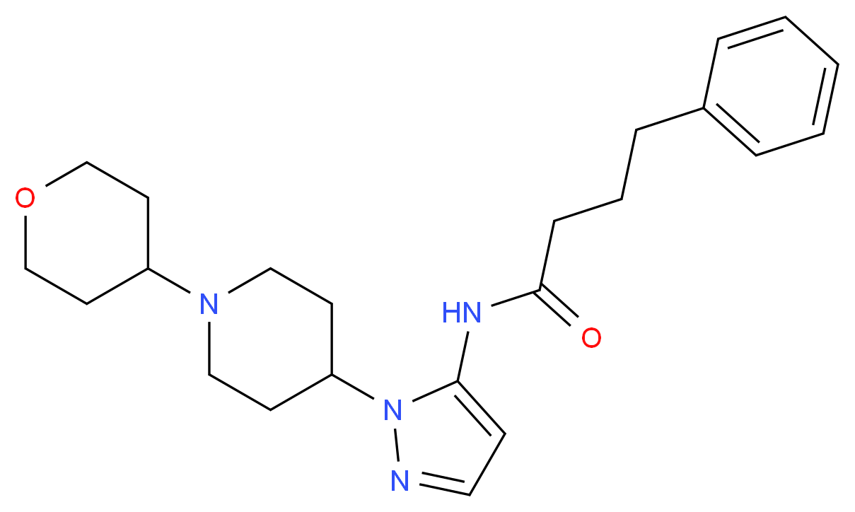 4-phenyl-N-{1-[1-(tetrahydro-2H-pyran-4-yl)-4-piperidinyl]-1H-pyrazol-5-yl}butanamide_Molecular_structure_CAS_)