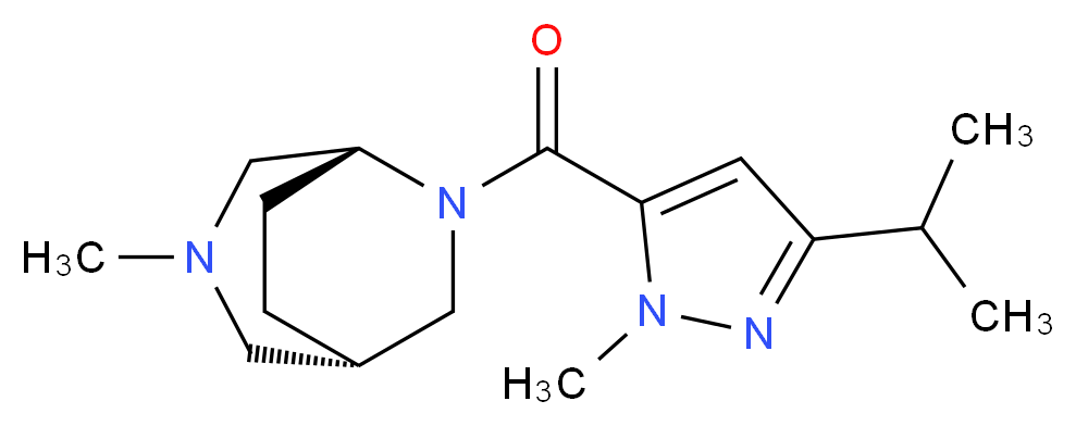 (1S*,5R*)-6-[(3-isopropyl-1-methyl-1H-pyrazol-5-yl)carbonyl]-3-methyl-3,6-diazabicyclo[3.2.2]nonane_Molecular_structure_CAS_)