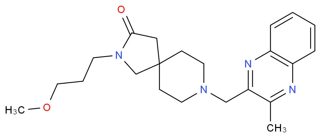 2-(3-methoxypropyl)-8-[(3-methylquinoxalin-2-yl)methyl]-2,8-diazaspiro[4.5]decan-3-one_Molecular_structure_CAS_)