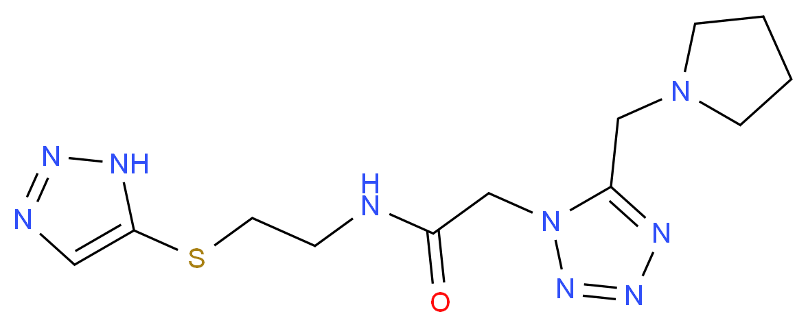 2-[5-(pyrrolidin-1-ylmethyl)-1H-tetrazol-1-yl]-N-[2-(1H-1,2,3-triazol-5-ylthio)ethyl]acetamide_Molecular_structure_CAS_)