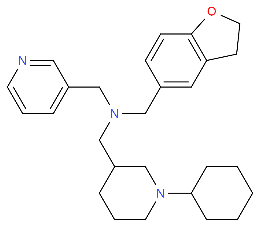 1-(1-cyclohexyl-3-piperidinyl)-N-(2,3-dihydro-1-benzofuran-5-ylmethyl)-N-(3-pyridinylmethyl)methanamine_Molecular_structure_CAS_)