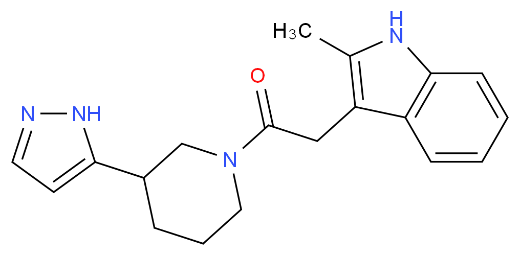 2-methyl-3-{2-oxo-2-[3-(1H-pyrazol-5-yl)piperidin-1-yl]ethyl}-1H-indole_Molecular_structure_CAS_)
