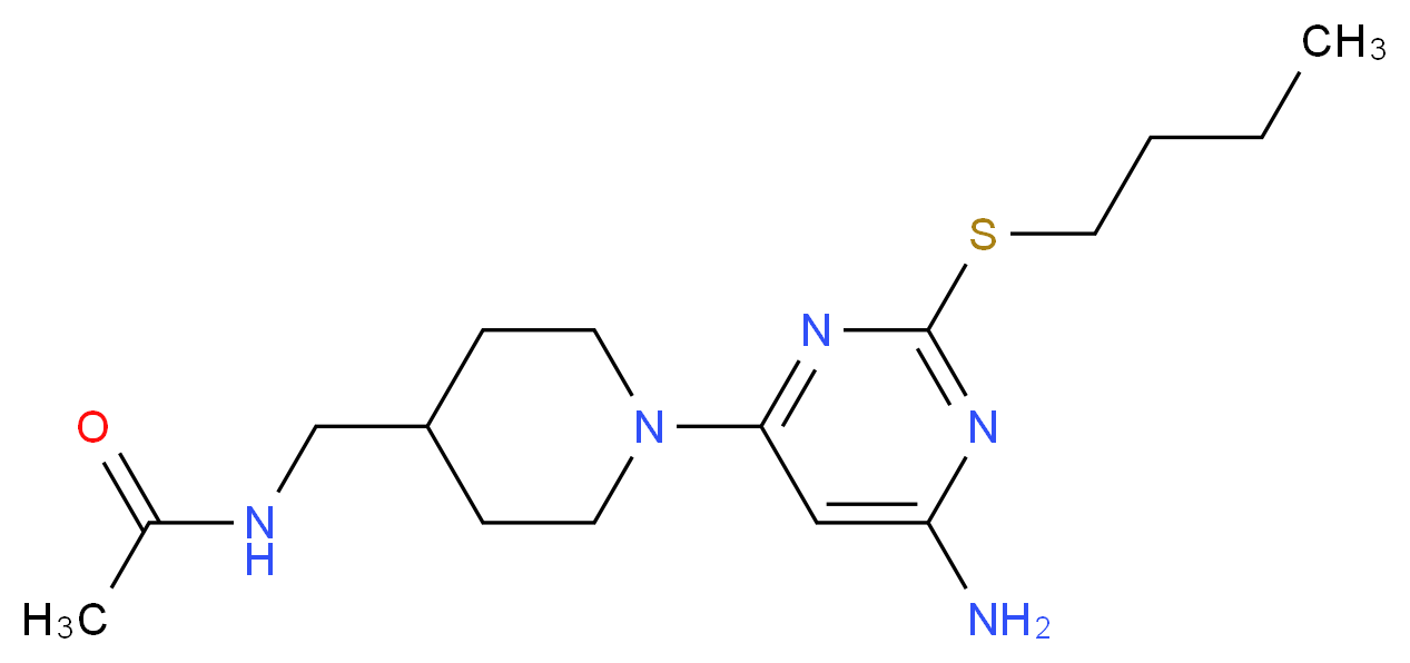 N-({1-[6-amino-2-(butylthio)pyrimidin-4-yl]piperidin-4-yl}methyl)acetamide_Molecular_structure_CAS_)