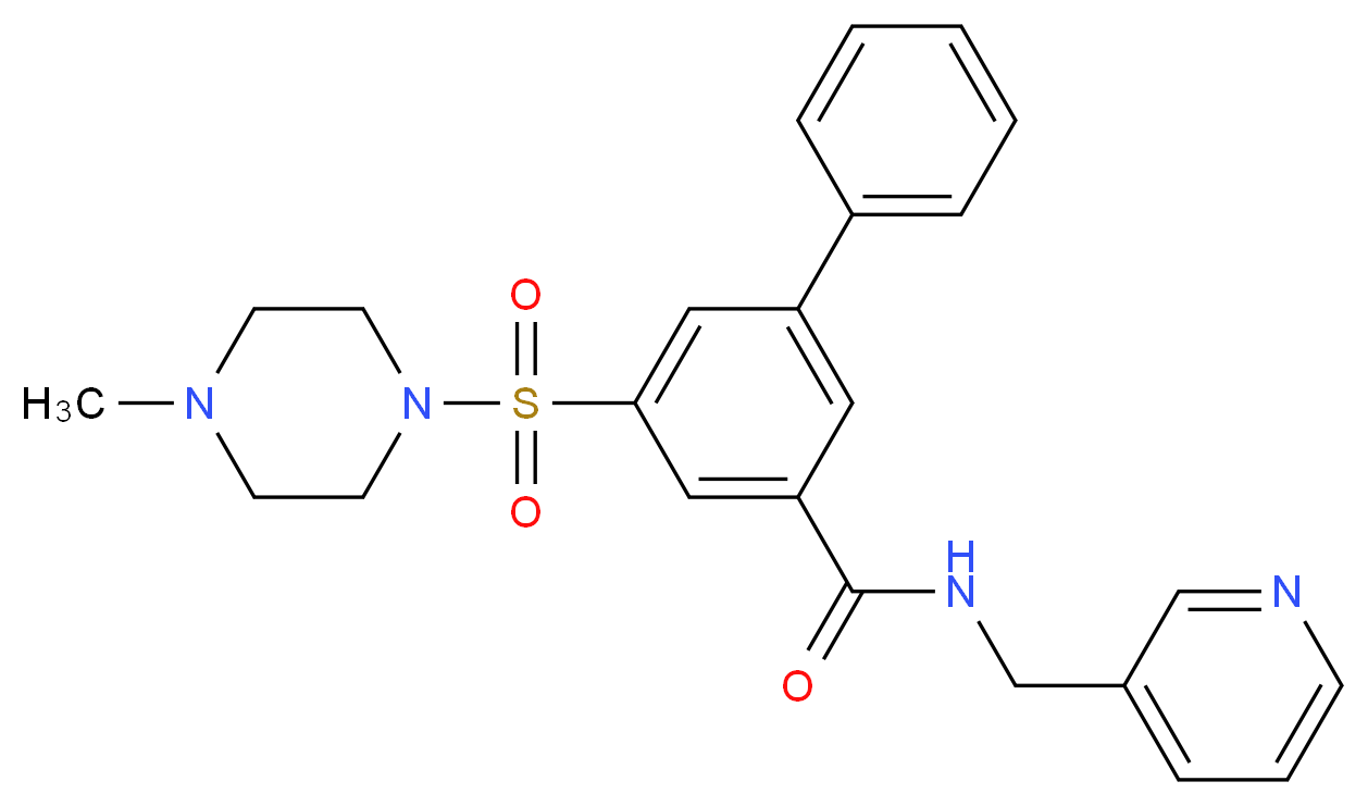 5-[(4-methyl-1-piperazinyl)sulfonyl]-N-(3-pyridinylmethyl)-3-biphenylcarboxamide_Molecular_structure_CAS_)