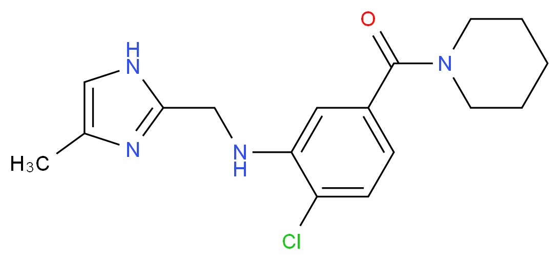 2-chloro-N-[(4-methyl-1H-imidazol-2-yl)methyl]-5-(1-piperidinylcarbonyl)aniline_Molecular_structure_CAS_)