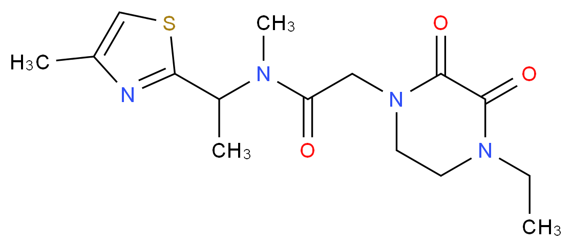 2-(4-ethyl-2,3-dioxopiperazin-1-yl)-N-methyl-N-[1-(4-methyl-1,3-thiazol-2-yl)ethyl]acetamide_Molecular_structure_CAS_)