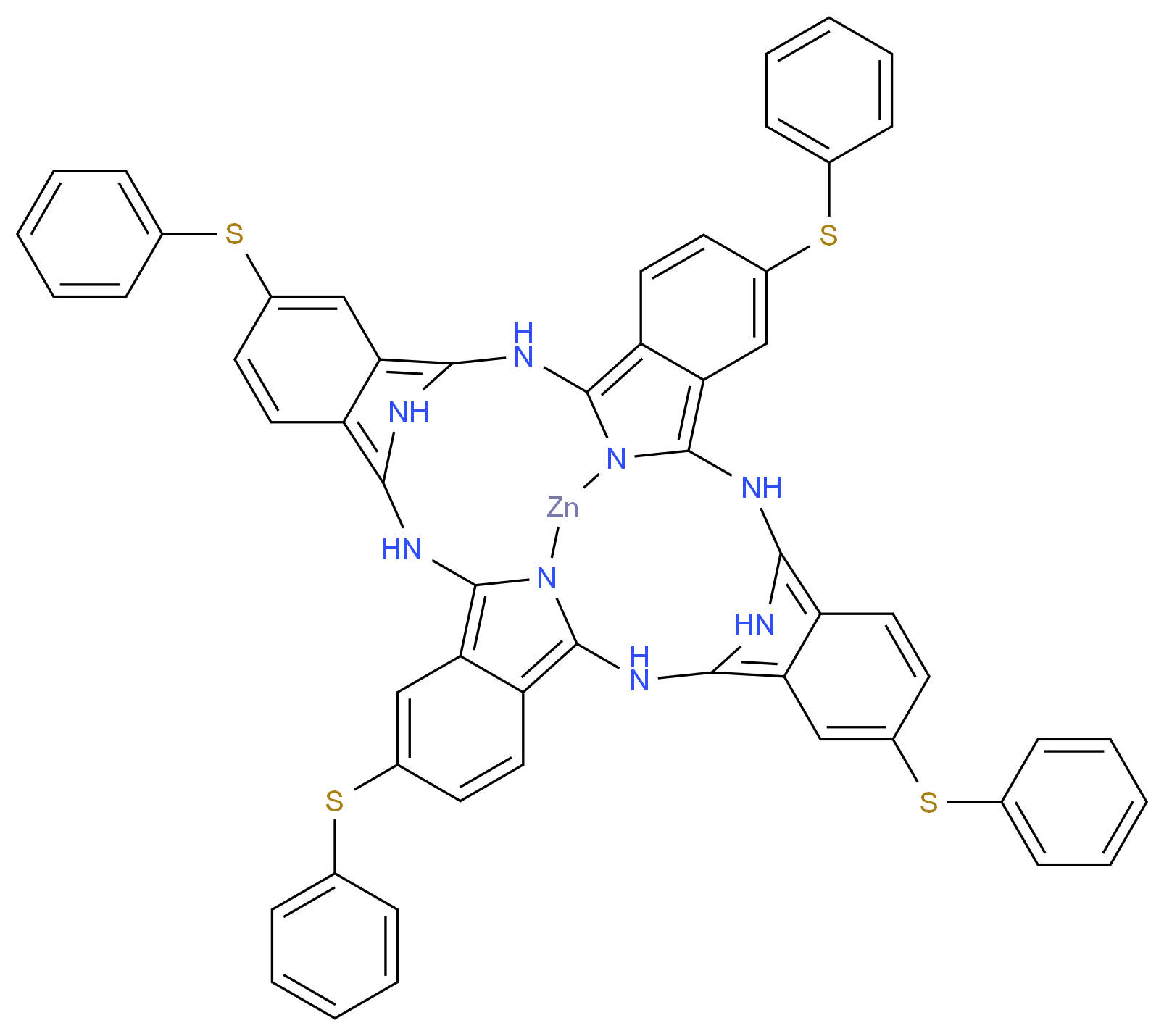 Zinc 2,9,16,23-tetrakis(phenylthio)-29H,31H-phthalocyanine_Molecular_structure_CAS_77447-43-9)