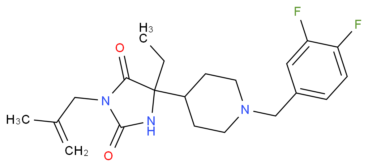 5-[1-(3,4-difluorobenzyl)-4-piperidinyl]-5-ethyl-3-(2-methyl-2-propen-1-yl)-2,4-imidazolidinedione_Molecular_structure_CAS_)