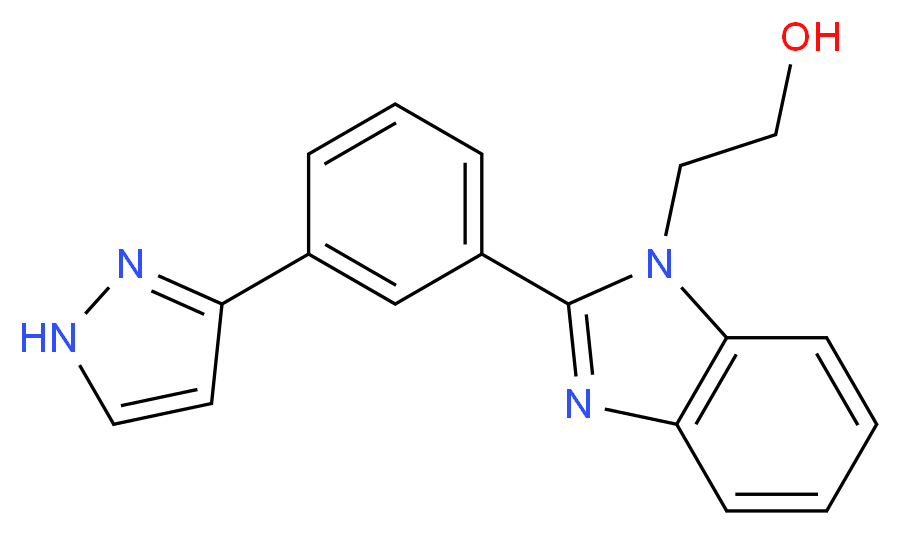 2-{2-[3-(1H-pyrazol-3-yl)phenyl]-1H-benzimidazol-1-yl}ethanol_Molecular_structure_CAS_)