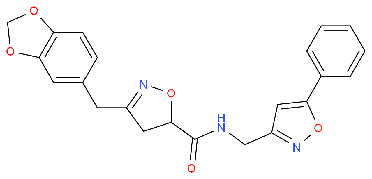 3-(1,3-benzodioxol-5-ylmethyl)-N-[(5-phenyl-3-isoxazolyl)methyl]-4,5-dihydro-5-isoxazolecarboxamide_Molecular_structure_CAS_)