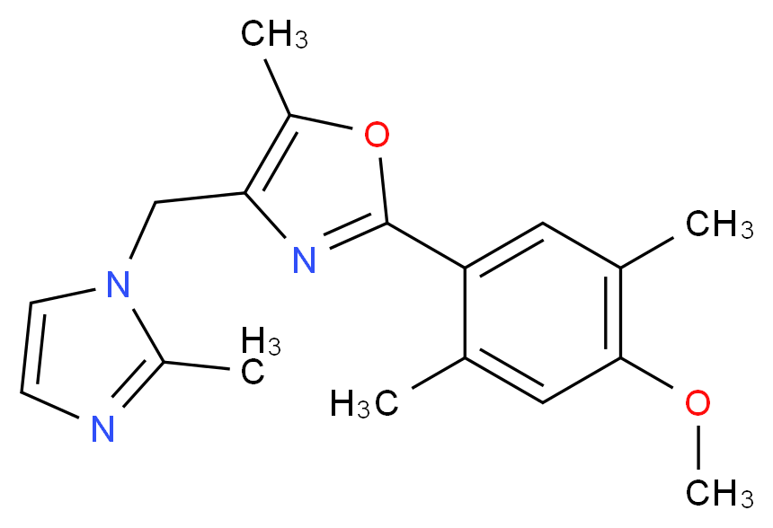 2-(4-methoxy-2,5-dimethylphenyl)-5-methyl-4-[(2-methyl-1H-imidazol-1-yl)methyl]-1,3-oxazole_Molecular_structure_CAS_)