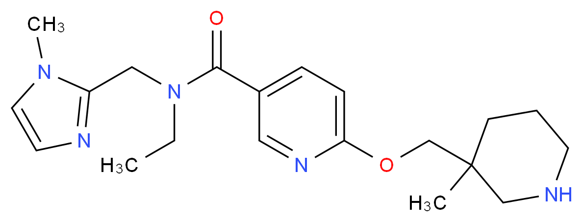 N-ethyl-N-[(1-methyl-1H-imidazol-2-yl)methyl]-6-[(3-methyl-3-piperidinyl)methoxy]nicotinamide_Molecular_structure_CAS_)