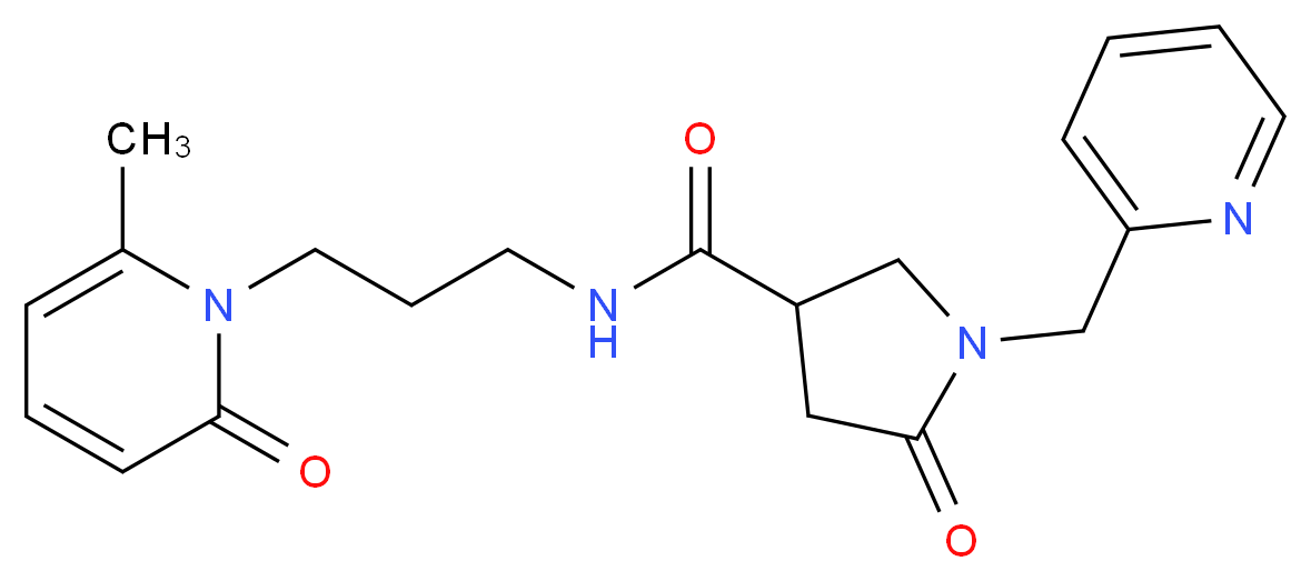 N-[3-(6-methyl-2-oxo-1(2H)-pyridinyl)propyl]-5-oxo-1-(2-pyridinylmethyl)-3-pyrrolidinecarboxamide_Molecular_structure_CAS_)
