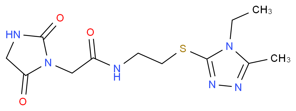 2-(2,5-dioxo-1-imidazolidinyl)-N-{2-[(4-ethyl-5-methyl-4H-1,2,4-triazol-3-yl)thio]ethyl}acetamide_Molecular_structure_CAS_)