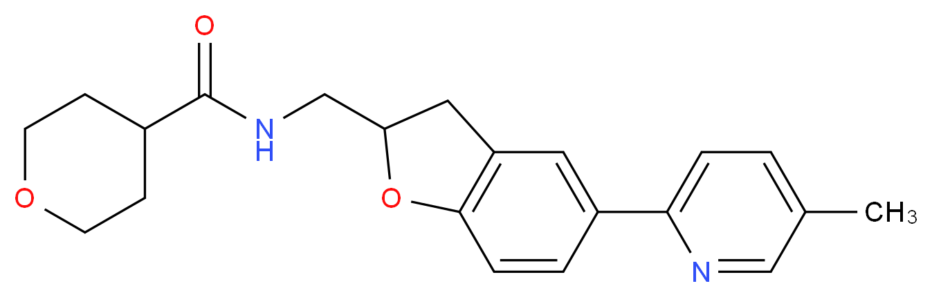 N-{[5-(5-methyl-2-pyridinyl)-2,3-dihydro-1-benzofuran-2-yl]methyl}tetrahydro-2H-pyran-4-carboxamide_Molecular_structure_CAS_)