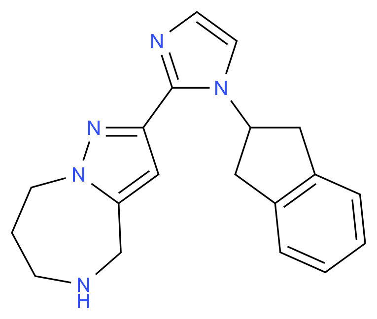 2-[1-(2,3-dihydro-1H-inden-2-yl)-1H-imidazol-2-yl]-5,6,7,8-tetrahydro-4H-pyrazolo[1,5-a][1,4]diazepine_Molecular_structure_CAS_)