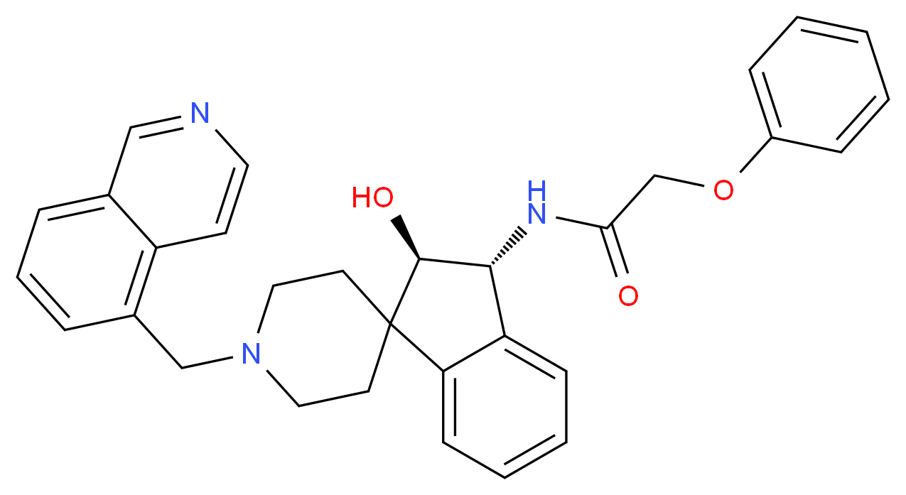 N-[(2R*,3R*)-2-hydroxy-1'-(5-isoquinolinylmethyl)-2,3-dihydrospiro[indene-1,4'-piperidin]-3-yl]-2-phenoxyacetamide_Molecular_structure_CAS_)