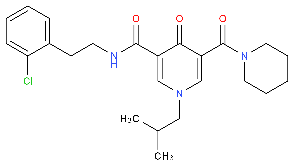 N-[2-(2-chlorophenyl)ethyl]-1-isobutyl-4-oxo-5-(1-piperidinylcarbonyl)-1,4-dihydro-3-pyridinecarboxamide_Molecular_structure_CAS_)