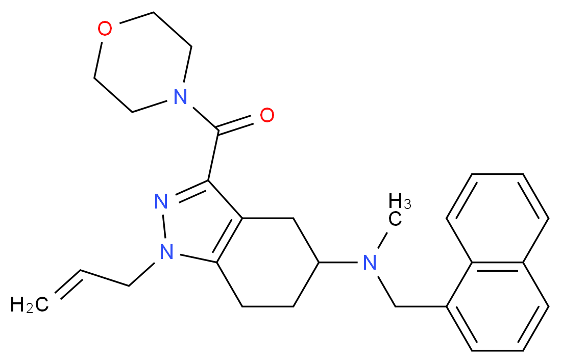 1-allyl-N-methyl-3-(4-morpholinylcarbonyl)-N-(1-naphthylmethyl)-4,5,6,7-tetrahydro-1H-indazol-5-amine_Molecular_structure_CAS_)