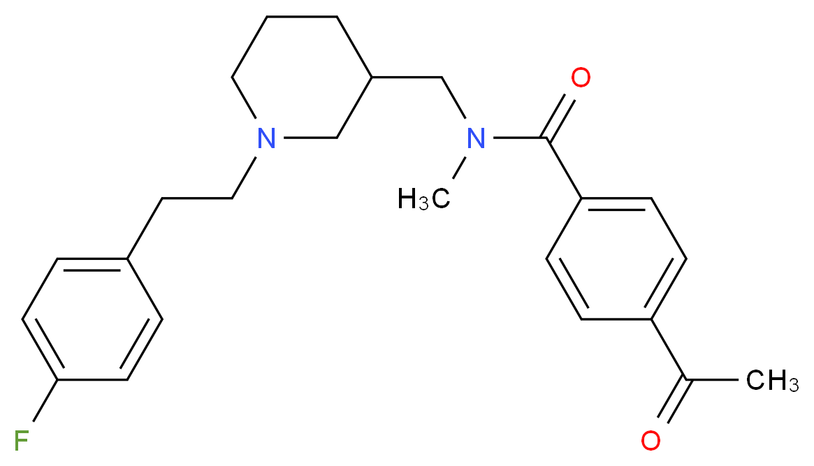 4-acetyl-N-({1-[2-(4-fluorophenyl)ethyl]-3-piperidinyl}methyl)-N-methylbenzamide_Molecular_structure_CAS_)