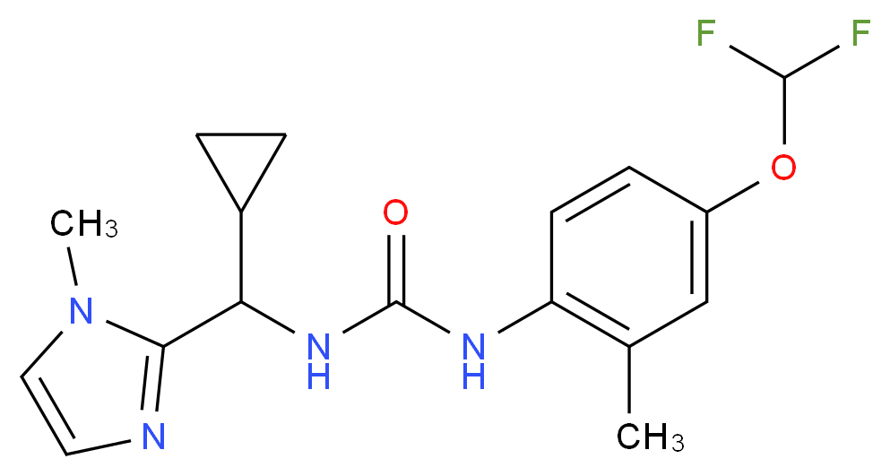 N-[cyclopropyl(1-methyl-1H-imidazol-2-yl)methyl]-N'-[4-(difluoromethoxy)-2-methylphenyl]urea_Molecular_structure_CAS_)