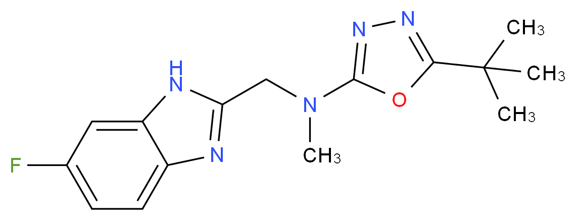5-tert-butyl-N-[(6-fluoro-1H-benzimidazol-2-yl)methyl]-N-methyl-1,3,4-oxadiazol-2-amine_Molecular_structure_CAS_)