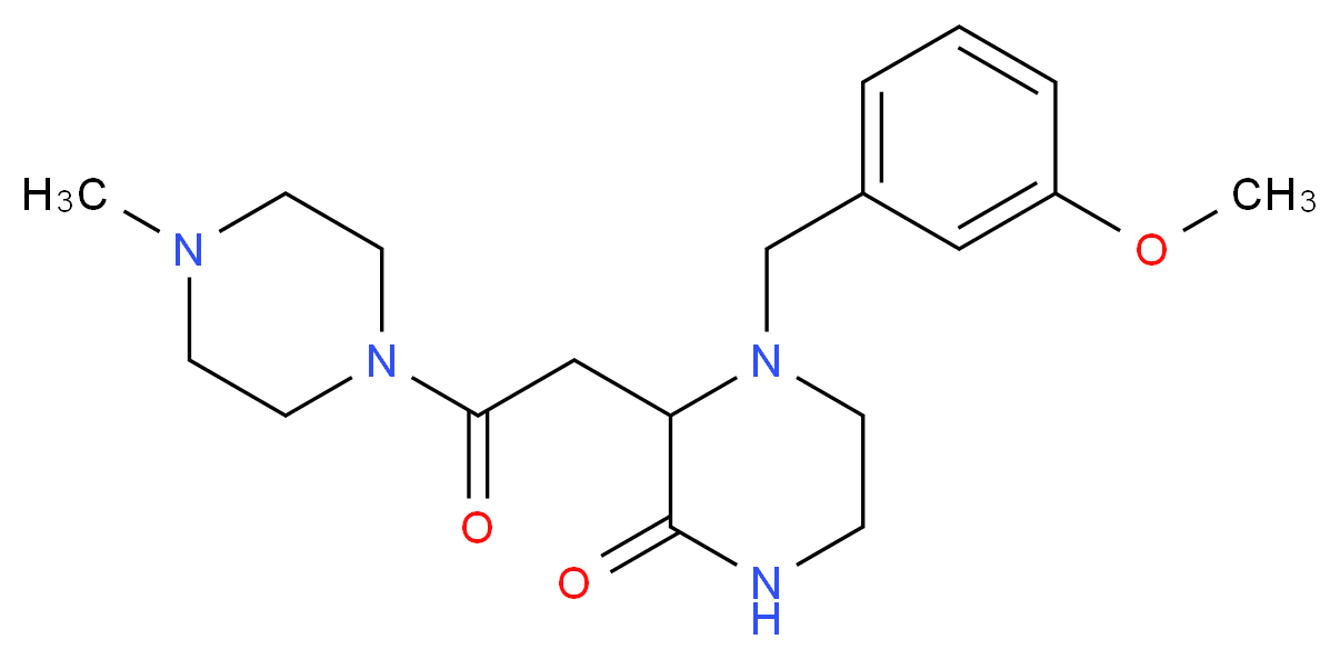 4-(3-methoxybenzyl)-3-[2-(4-methyl-1-piperazinyl)-2-oxoethyl]-2-piperazinone_Molecular_structure_CAS_)