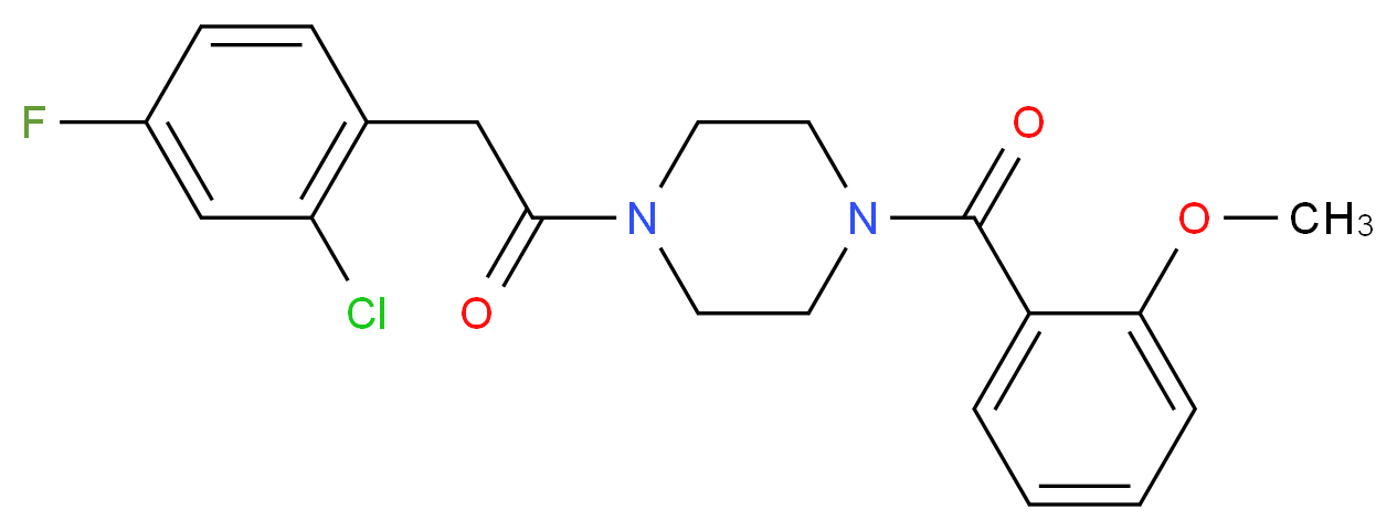 1-[(2-chloro-4-fluorophenyl)acetyl]-4-(2-methoxybenzoyl)piperazine_Molecular_structure_CAS_)