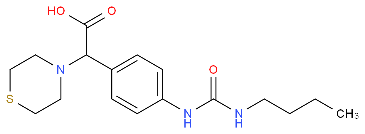 (4-{[(butylamino)carbonyl]amino}phenyl)(thiomorpholin-4-yl)acetic acid_Molecular_structure_CAS_)