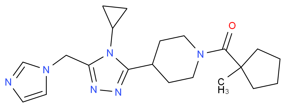 4-[4-cyclopropyl-5-(1H-imidazol-1-ylmethyl)-4H-1,2,4-triazol-3-yl]-1-[(1-methylcyclopentyl)carbonyl]piperidine_Molecular_structure_CAS_)