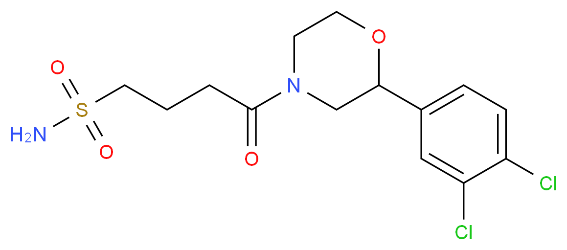 4-[2-(3,4-dichlorophenyl)morpholin-4-yl]-4-oxobutane-1-sulfonamide_Molecular_structure_CAS_)