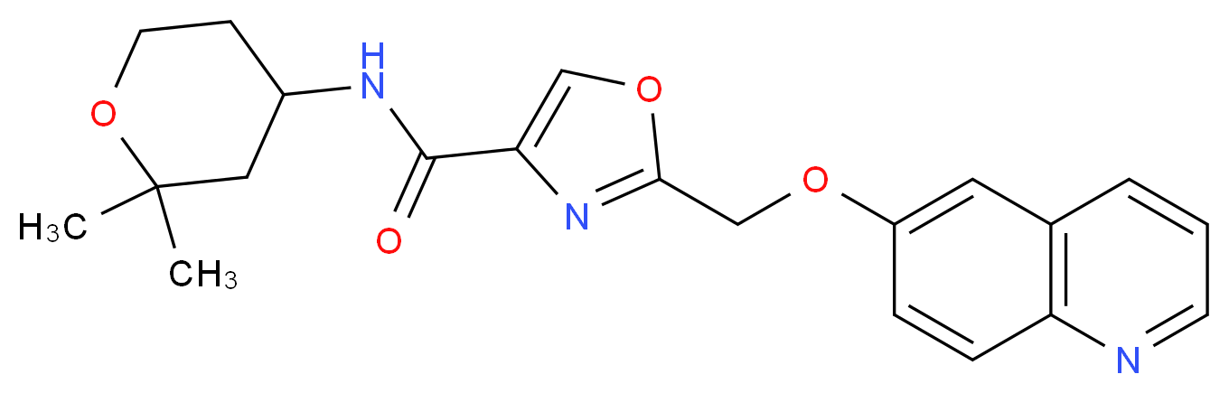 N-(2,2-dimethyltetrahydro-2H-pyran-4-yl)-2-[(6-quinolinyloxy)methyl]-1,3-oxazole-4-carboxamide_Molecular_structure_CAS_)