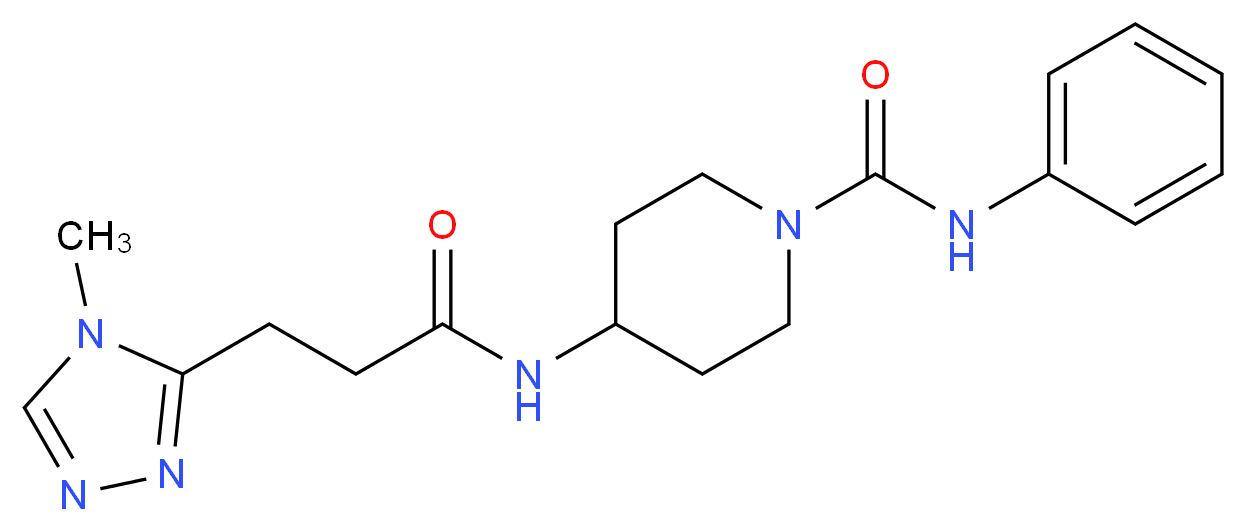 4-{[3-(4-methyl-4H-1,2,4-triazol-3-yl)propanoyl]amino}-N-phenylpiperidine-1-carboxamide_Molecular_structure_CAS_)