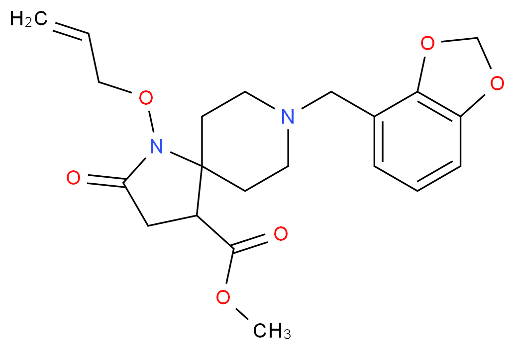 methyl 1-(allyloxy)-8-(1,3-benzodioxol-4-ylmethyl)-2-oxo-1,8-diazaspiro[4.5]decane-4-carboxylate_Molecular_structure_CAS_)
