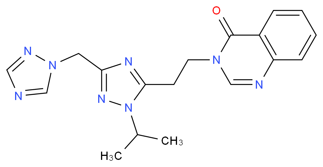 3-{2-[1-isopropyl-3-(1H-1,2,4-triazol-1-ylmethyl)-1H-1,2,4-triazol-5-yl]ethyl}quinazolin-4(3H)-one_Molecular_structure_CAS_)