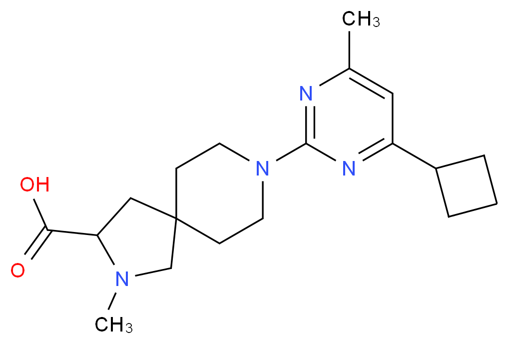 8-(4-cyclobutyl-6-methyl-2-pyrimidinyl)-2-methyl-2,8-diazaspiro[4.5]decane-3-carboxylic acid_Molecular_structure_CAS_)