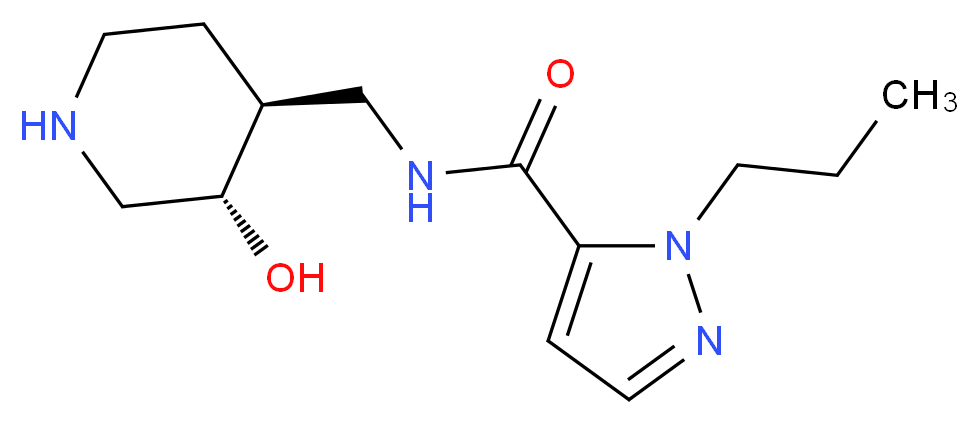 N-{[(3S*,4S*)-3-hydroxypiperidin-4-yl]methyl}-1-propyl-1H-pyrazole-5-carboxamide_Molecular_structure_CAS_)