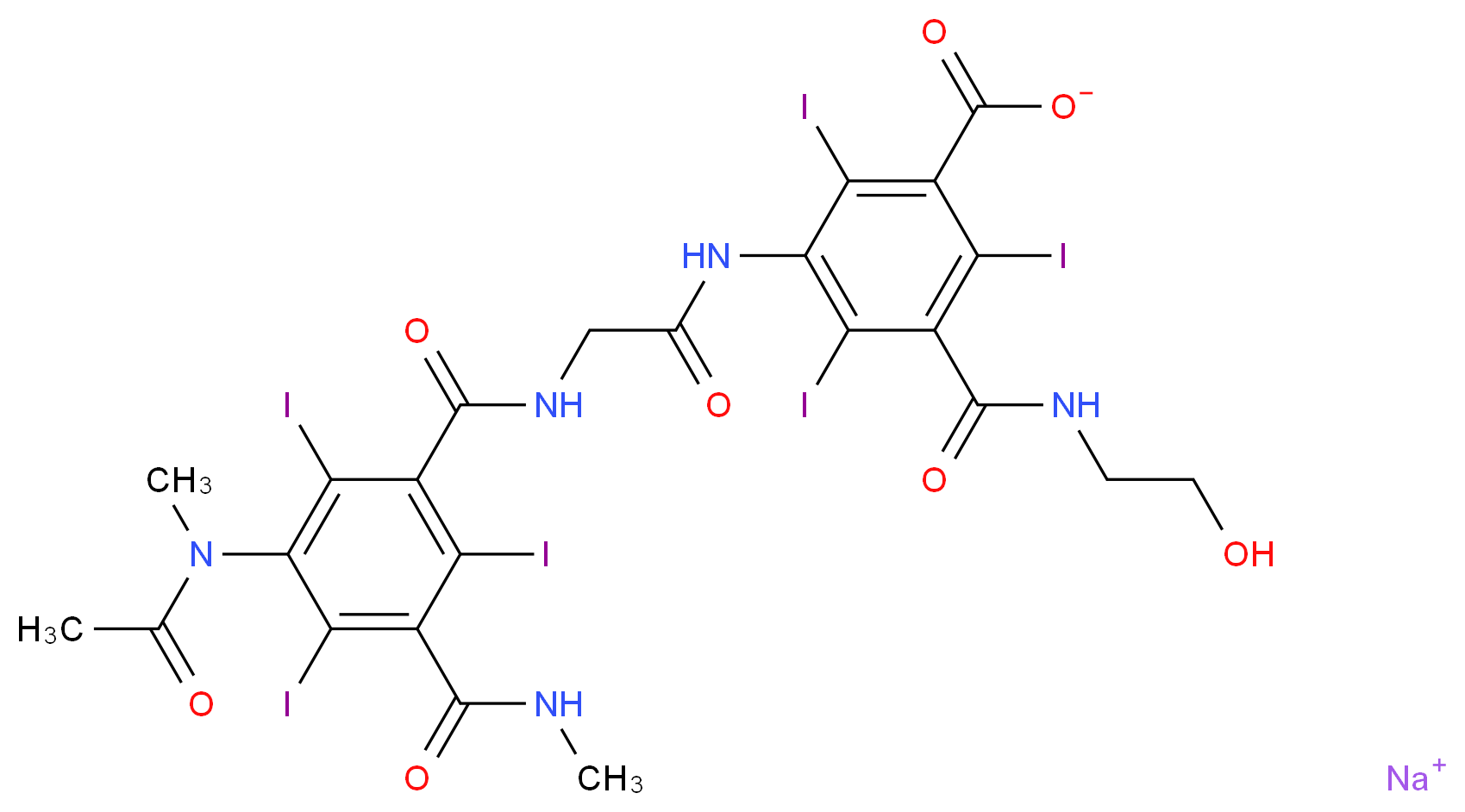 Ioxaglate SodiumDISCONTINUED_Molecular_structure_CAS_67992-58-9)