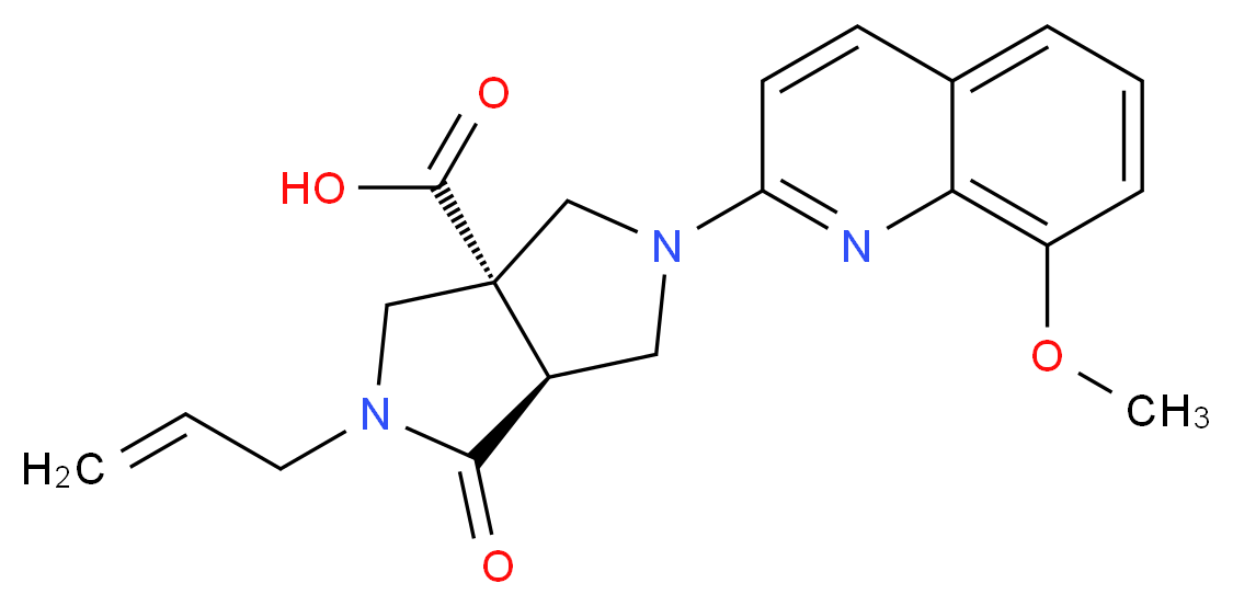 (3aS*,6aS*)-2-allyl-5-(8-methoxyquinolin-2-yl)-1-oxohexahydropyrrolo[3,4-c]pyrrole-3a(1H)-carboxylic acid_Molecular_structure_CAS_)