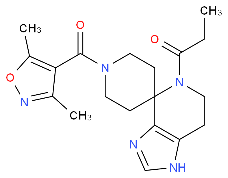 1'-[(3,5-dimethylisoxazol-4-yl)carbonyl]-5-propionyl-1,5,6,7-tetrahydrospiro[imidazo[4,5-c]pyridine-4,4'-piperidine]_Molecular_structure_CAS_)