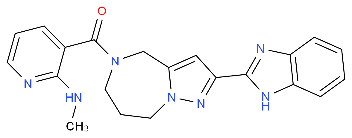 3-{[2-(1H-benzimidazol-2-yl)-7,8-dihydro-4H-pyrazolo[1,5-a][1,4]diazepin-5(6H)-yl]carbonyl}-N-methylpyridin-2-amine_Molecular_structure_CAS_)