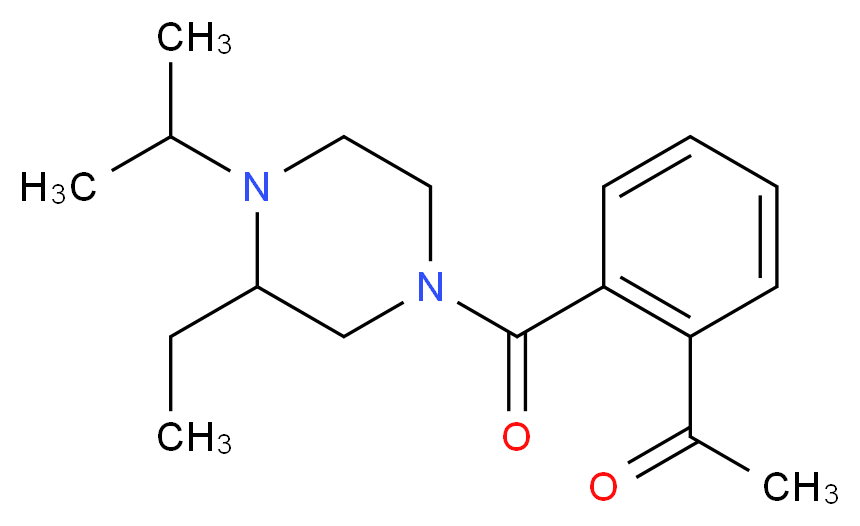 1-{2-[(3-ethyl-4-isopropyl-1-piperazinyl)carbonyl]phenyl}ethanone_Molecular_structure_CAS_)
