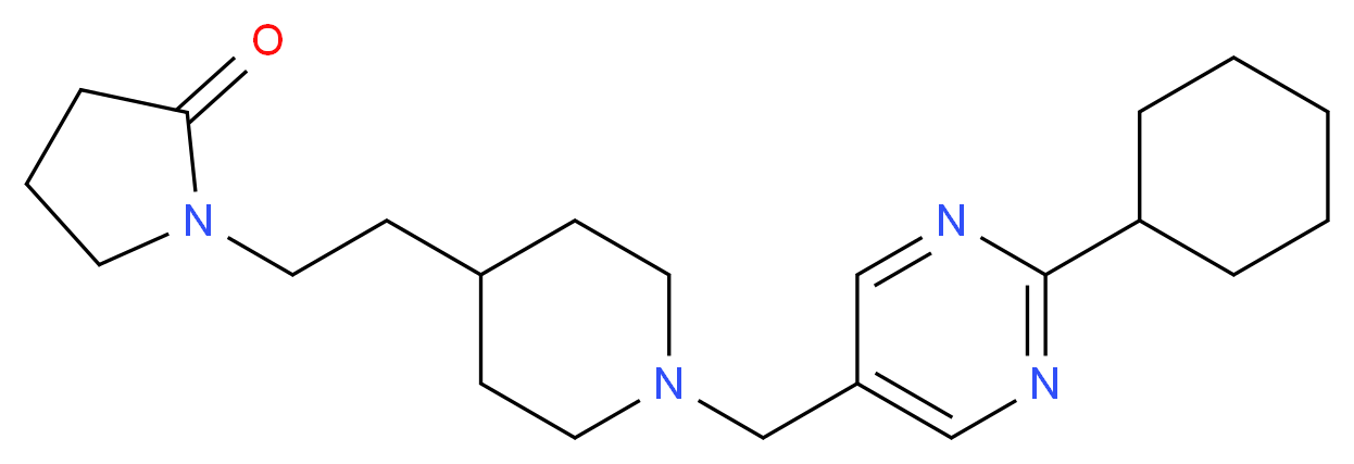 1-(2-{1-[(2-cyclohexyl-5-pyrimidinyl)methyl]-4-piperidinyl}ethyl)-2-pyrrolidinone_Molecular_structure_CAS_)