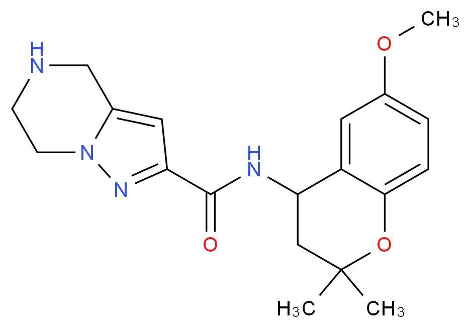 N-(6-methoxy-2,2-dimethyl-3,4-dihydro-2H-chromen-4-yl)-4,5,6,7-tetrahydropyrazolo[1,5-a]pyrazine-2-carboxamide_Molecular_structure_CAS_)
