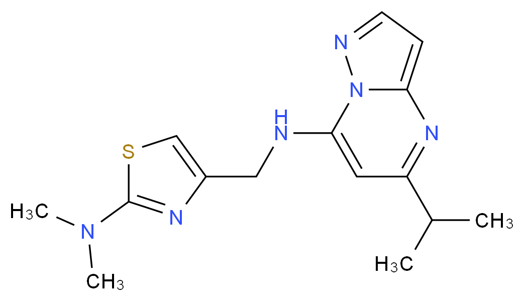 N-{[2-(dimethylamino)-1,3-thiazol-4-yl]methyl}-5-isopropylpyrazolo[1,5-a]pyrimidin-7-amine_Molecular_structure_CAS_)