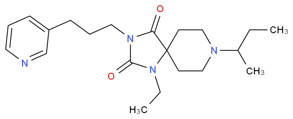 8-sec-butyl-1-ethyl-3-[3-(3-pyridinyl)propyl]-1,3,8-triazaspiro[4.5]decane-2,4-dione_Molecular_structure_CAS_)